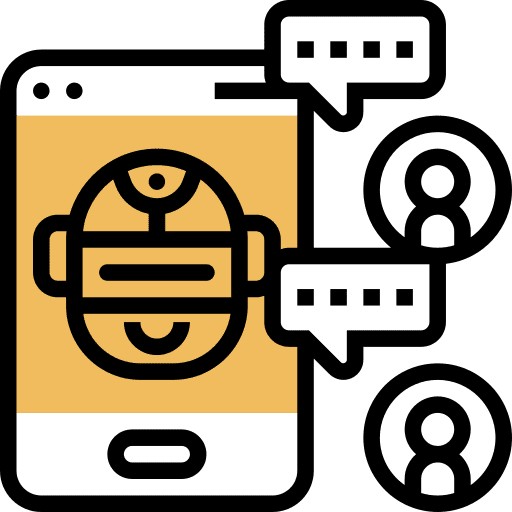 Conversation support business and finance chatbot icon Conversation support business and finance chatbot icon