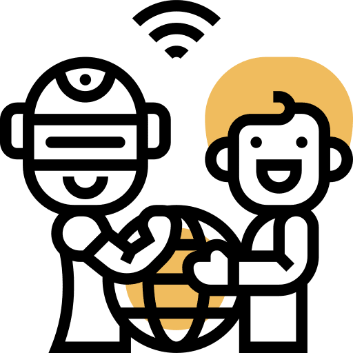 Human artificial intelligence robotic ai icon