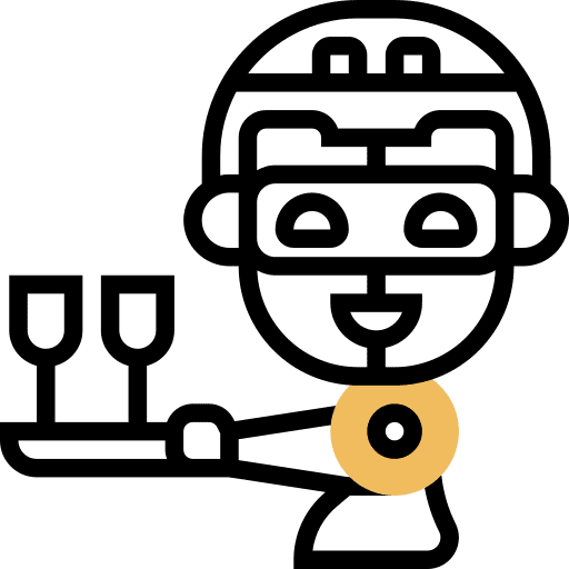 Robot assistant robot robot assistant waiterless restaurant icon Robot assistant robot robot assistant waiterless restaurant icon