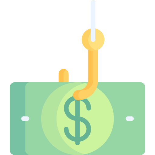 Bait steal fishing hook money icon