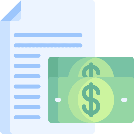 Fraudulent fraudulent documents dollar symbol icon