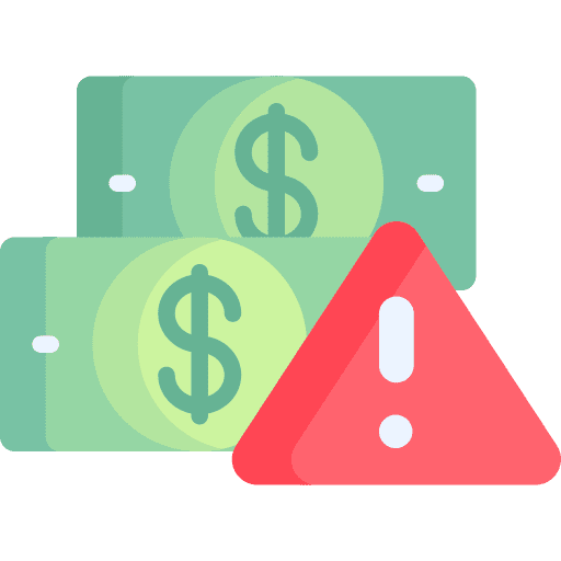 Illegal cash banknote money icon