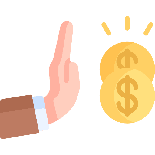 Refuse cash reject hands and gestures icon