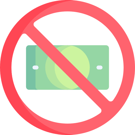 Corruption business and finance cancel bull icon