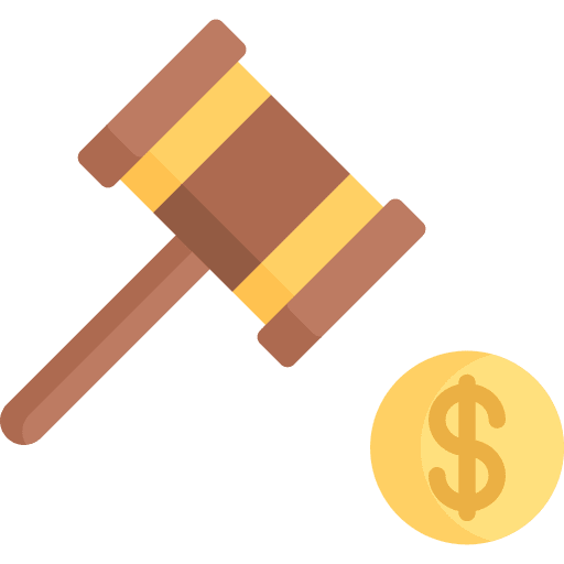 Court miscellaneous judge money icon