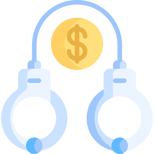 Handcuffs business and finance handcuffs illegal icon