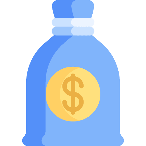 Money bag business and finance dollar symbol cost icon