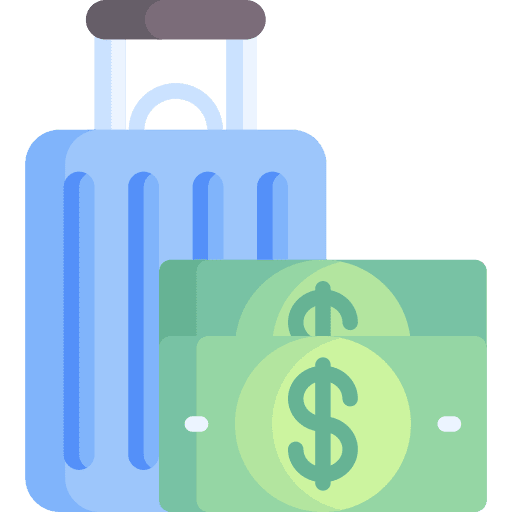 Money bag dollar briefcase suitcase icon