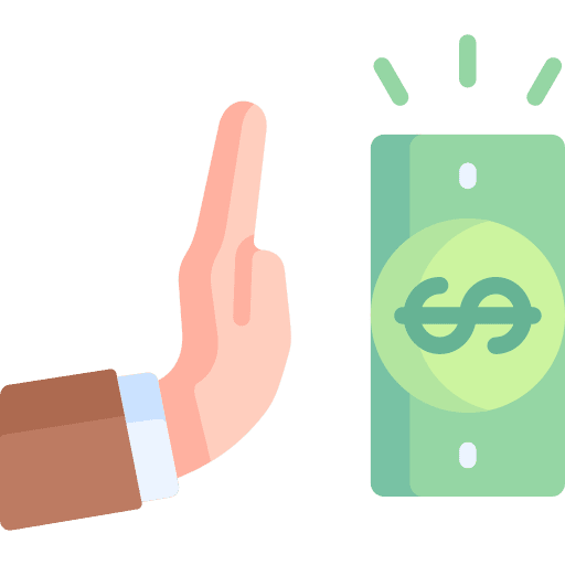 Refuse decline cash money icon