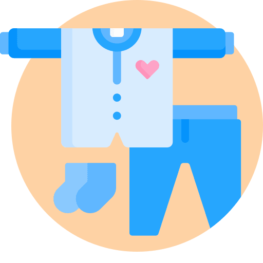 Baby clothes pants socks tshirt icon