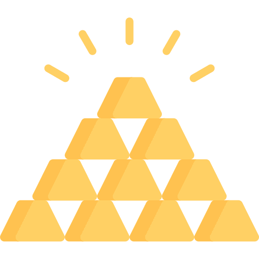Gold ingots asset treasure wealth icon
