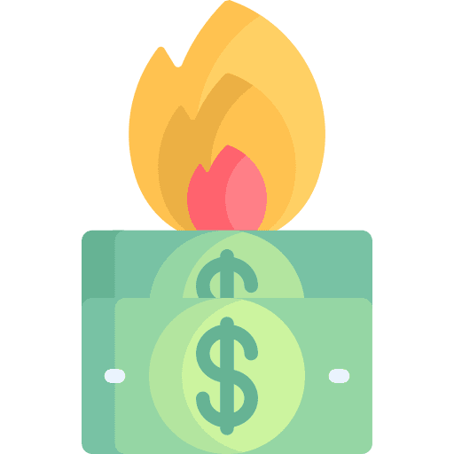 Money fire flame money icon