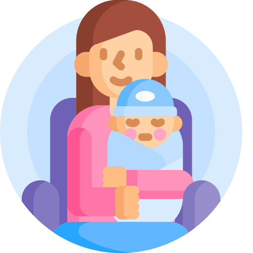 Mother newborn infant son icon