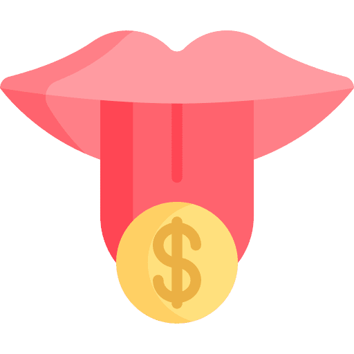 Mouth greed corruption cash icon