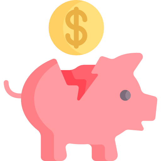 Piggy bank business and finance money cash box icon