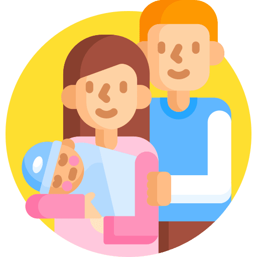 Parents son kid and baby newborn icon