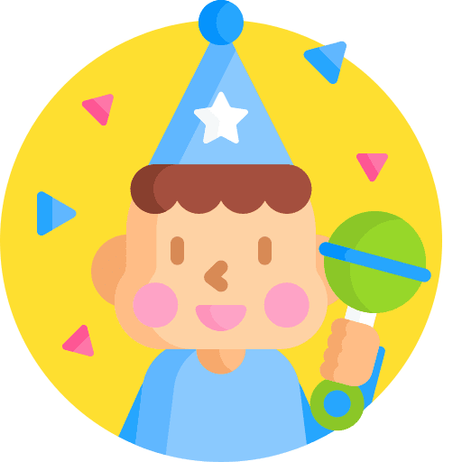Boy birthday brown hair fun icon Boy birthday brown hair fun icon
