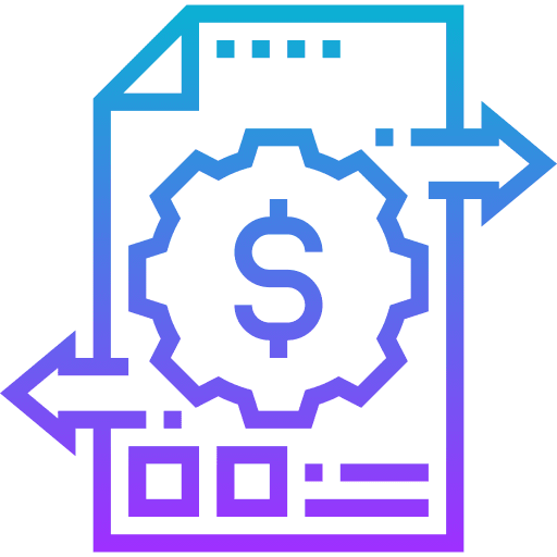 Cash flow distribute currency investment icon Cash flow distribute currency investment icon