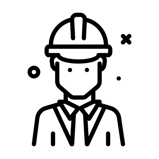 Boss worker helmet tie icon
