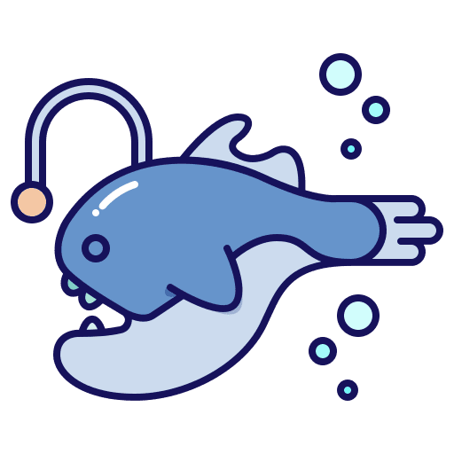 Anglerfish aquatic dangerous animals icon Anglerfish aquatic dangerous animals icon