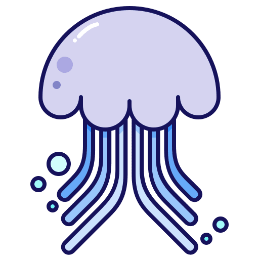 Jellyfish food and restaurant animal aquatic icon