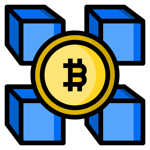 Blockchain business and finance cryptocurrency digital money icon