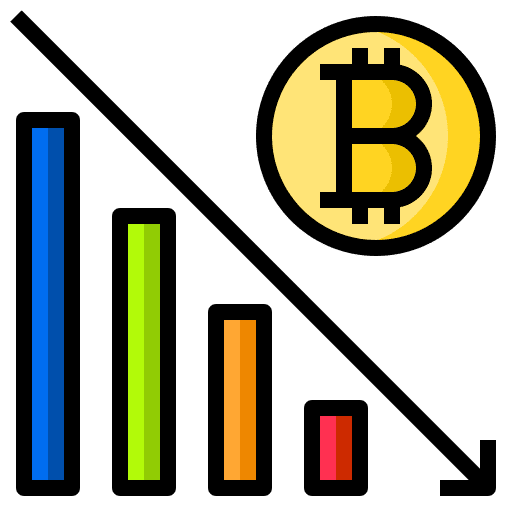 Data analysis finance bitcoin analytics icon