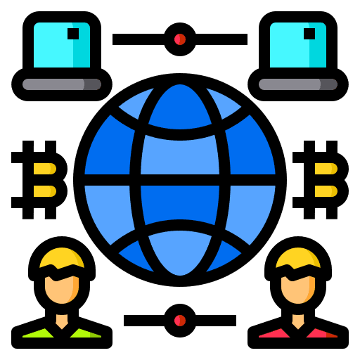 Social network cryptocurrency social network world wide icon