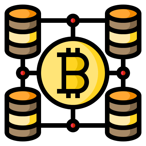 Data server cryptocurrency bitcoin money icon Data server cryptocurrency bitcoin money icon