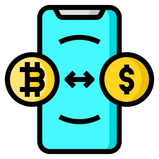 Mobile application digital currency business and finance smartphone icon Mobile application digital currency business and finance smartphone icon