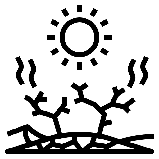 Drought climate change arid temperature icon