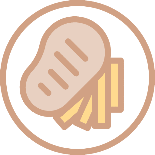 Beef plate french fries steak icon