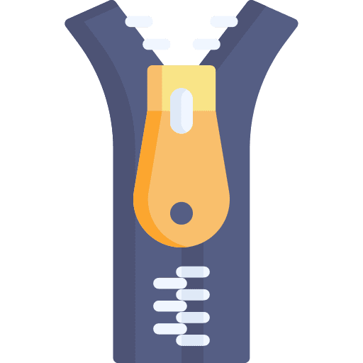 Zipper material handcraft garment icon