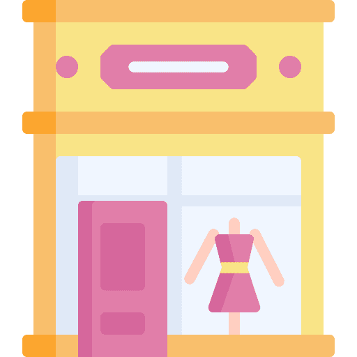 Boutique clothes shop dress architecture and city icon