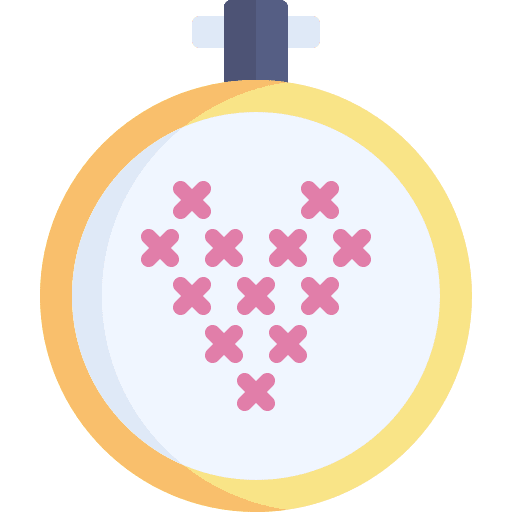 Cross stitch hobbies and free time sewing thread icon