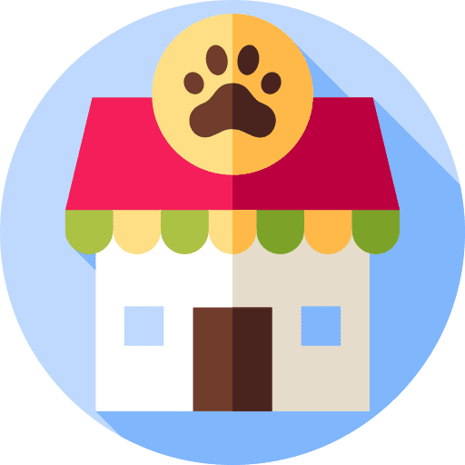 Pet shop architecture and city commerce pet shop icon