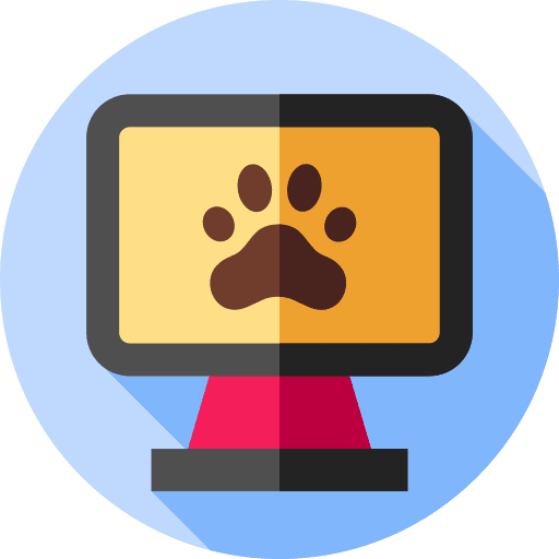 Computer monitor pet veterinary icon Computer monitor pet veterinary icon
