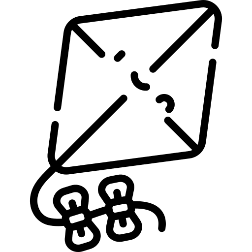 Kite leisure fly toy icon