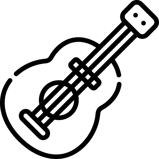 Guitar music and multimedia acoustic orchestra icon Guitar music and multimedia acoustic orchestra icon