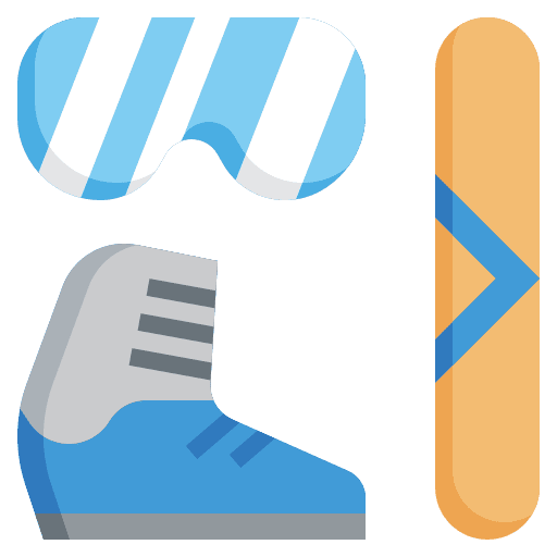Snowboard skiing sports and competition snowboard icon