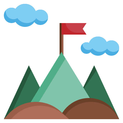 Mountain achievement goal milestones icon Mountain achievement goal milestones icon