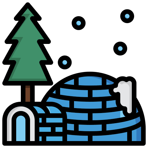 Igloo north pole real estate scenery icon