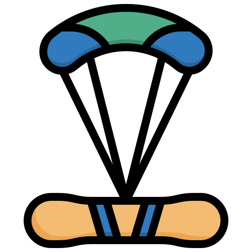 Paraglider sports and competition gliding winter icon Paraglider sports and competition gliding winter icon
