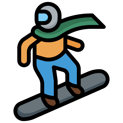 Snowboarding winter sports training snowboard icon