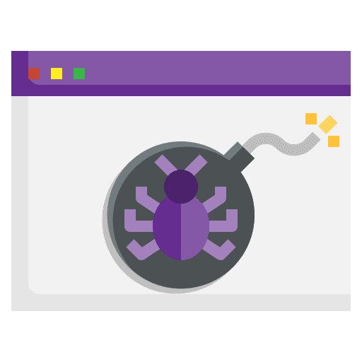 Bomb malware virus threat icon