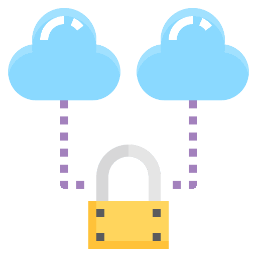 Cloud security internet cloud lock icon