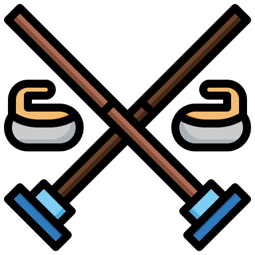 Curling slide sport brooms icon Curling slide sport brooms icon