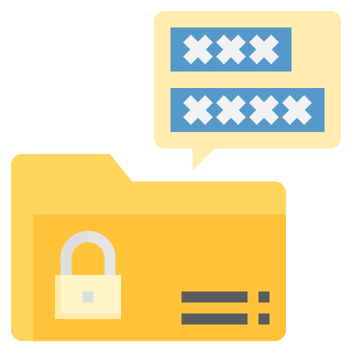 Encrypted data security files and folders business and finance icon Encrypted data security files and folders business and finance icon