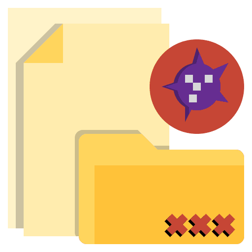 Infected folder antivirus security documents icon Infected folder antivirus security documents icon