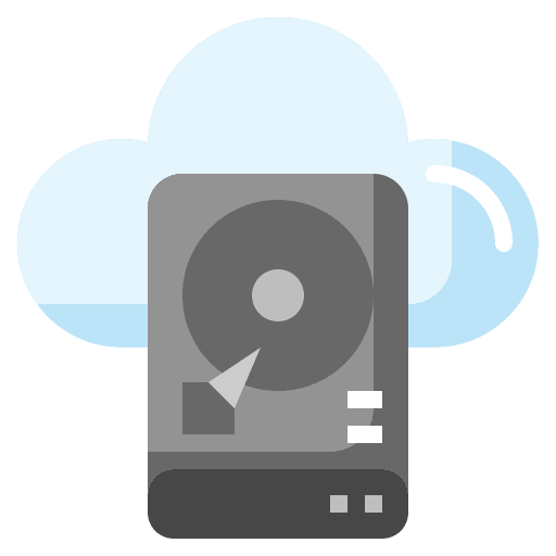 Cloud data storage disc icon Cloud data storage disc icon